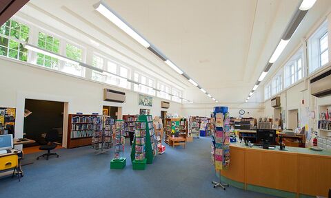 Image of the Buxton Library, Derbyshire installation.