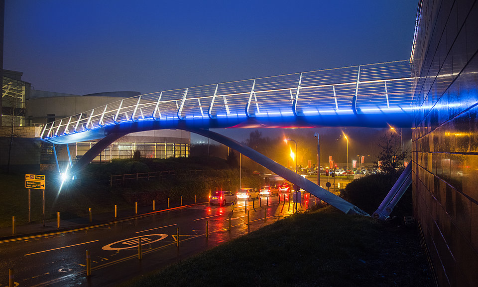 Image of Royal Stoke University Hospital Footbridge installation